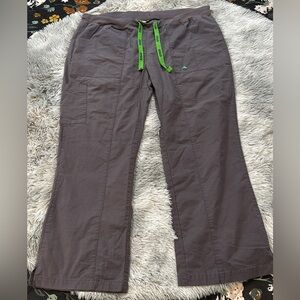 CROCS Gray with Neon Green Trim